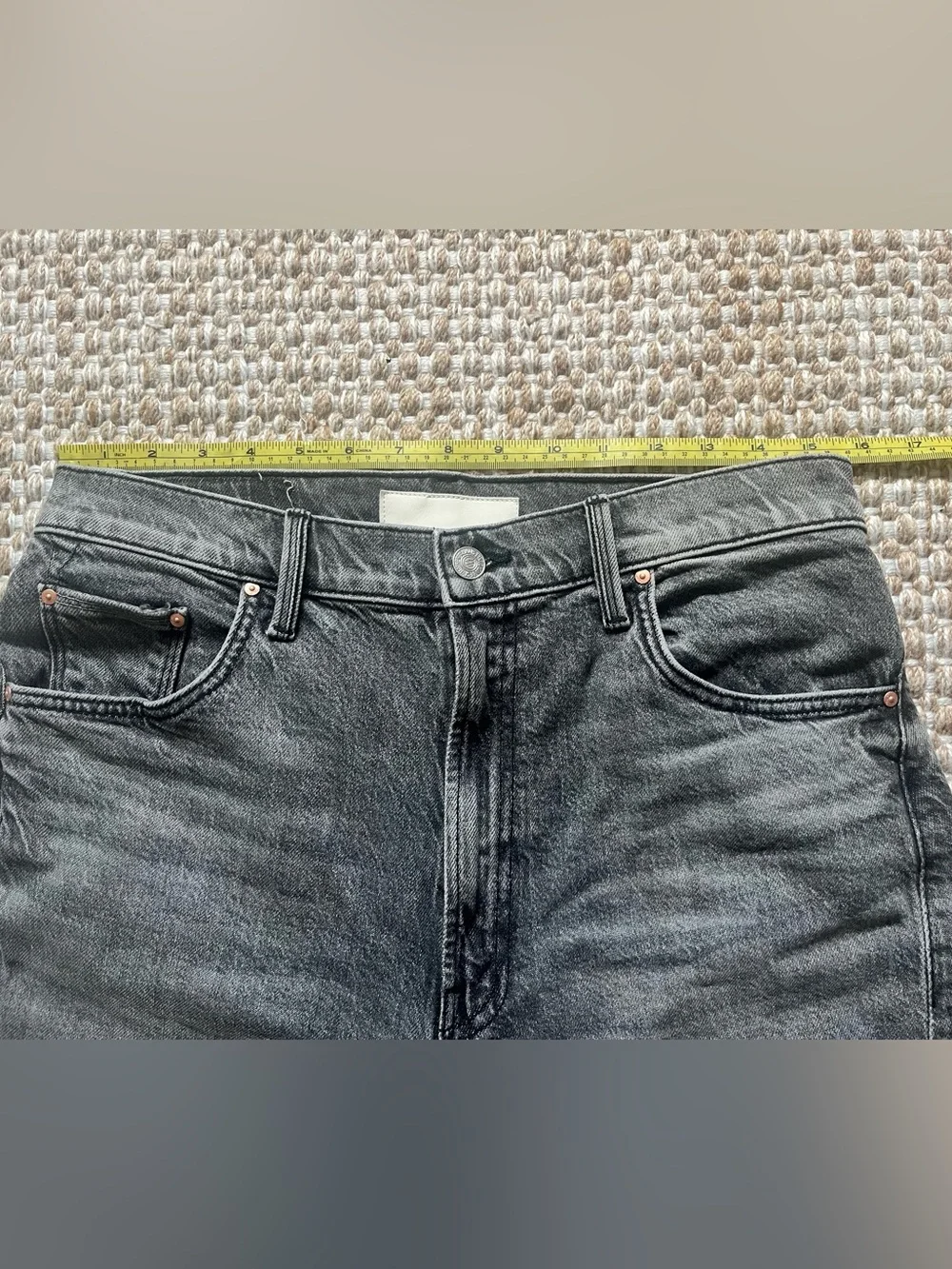 MOTHER The Whole Lot Zip Twist Fray shorts, bait and switch wash